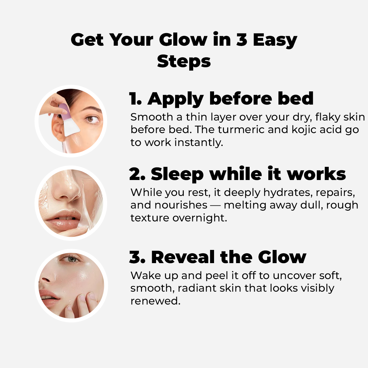 Reveal your glow overnight with Kojic Acid Turmeric Wrap